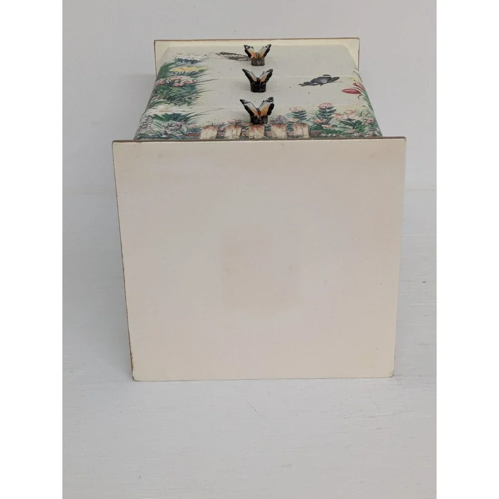 Hand Painted Butterfly Dresser Jewelry Box 3 Drawers Handpainted Fairy Cottage